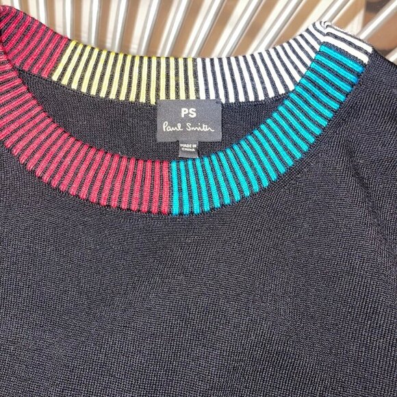 Paul Smith Womens Sweater Size XS Black Crew Neck Long Sleeve Knit Wool - Picture 3 of 7